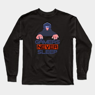 Gamers Never Sleep Long Sleeve T-Shirt